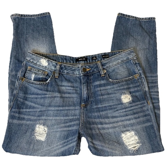 Miss Me Mid Rise Distressed Boyfriend Jeans‎ Size 27 - Picture 1 of 6